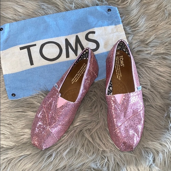 Toms Shoes - TOMS Slip ons. Women’s size 7. Pink sparkle